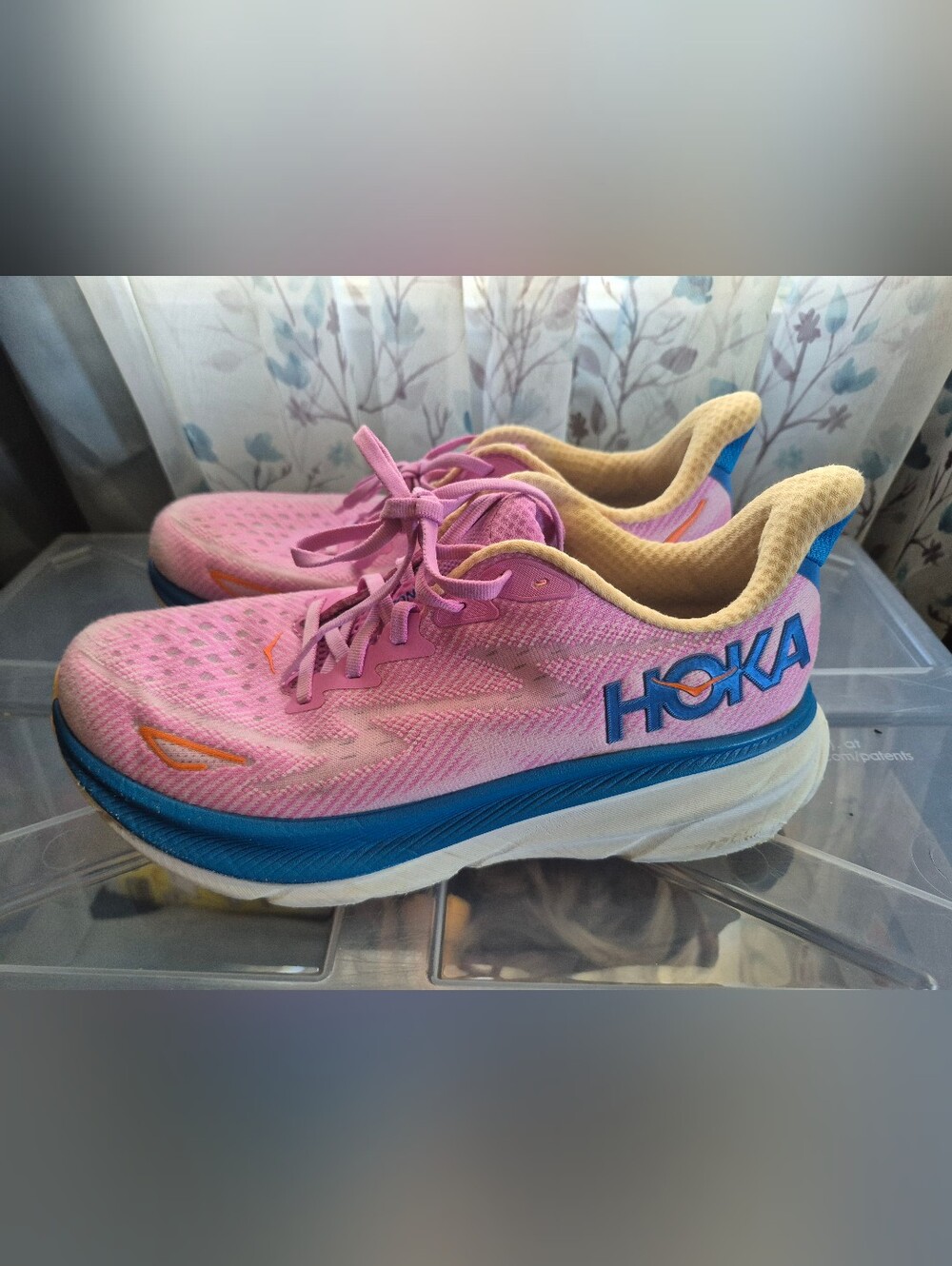Hoka Women's Pink and Blue Road Running Shoes - Picture 2 of 7